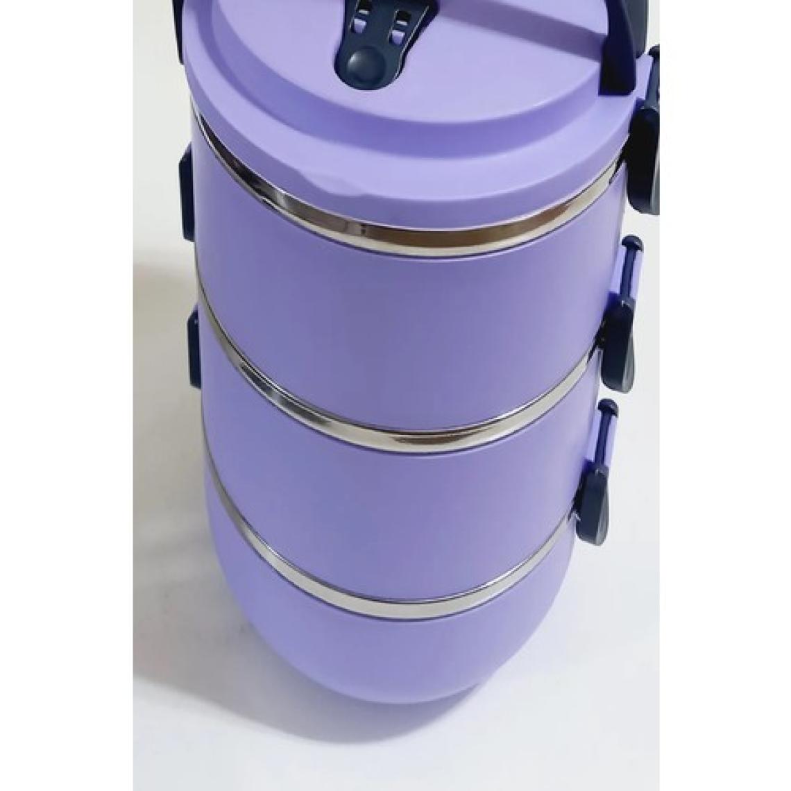 Mobgift Freshbox 3 Katlı Sefer Tası Yemek Termosu Lila (Yeni Renk)