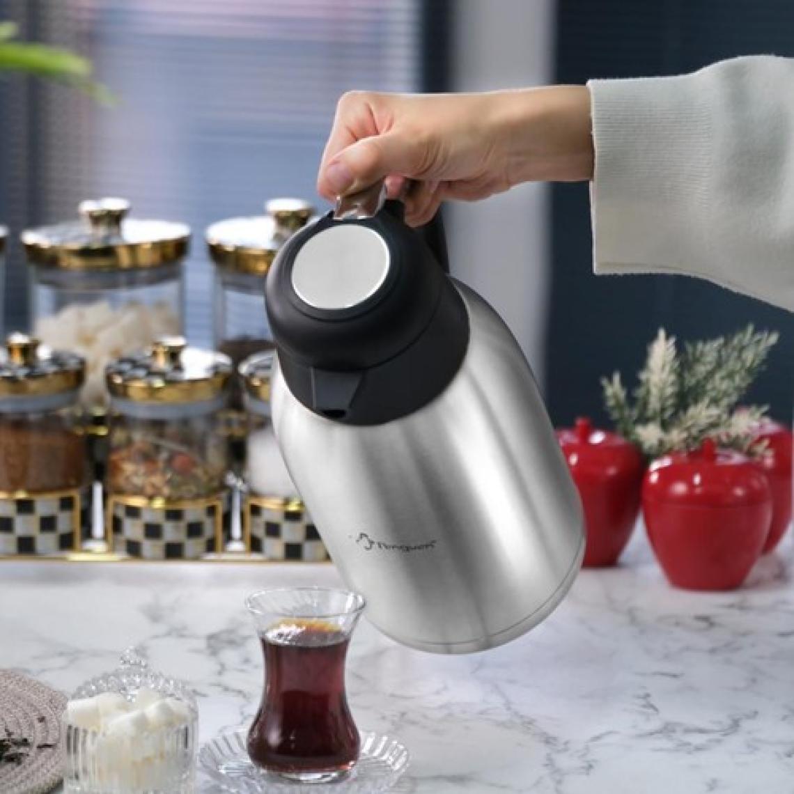 Penguen 1250XS Çift Katlı Çelik Termos 2.5 Litre Çay Termosu