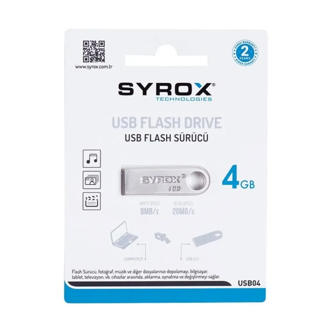 Syrox 4Gb Metal Usb Bellek