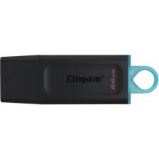 Kingston DTX-64GB 64GB USB3.2 Gen 1 DataTraveler Exodia (Black + Teal) Flash Bellek