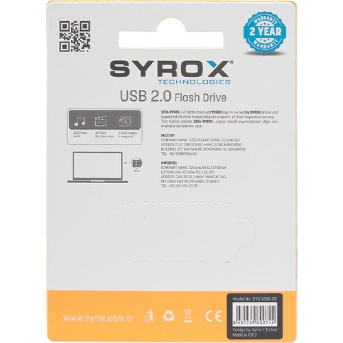 Syrox SYX-USB08 8 GB Flash Bellek
