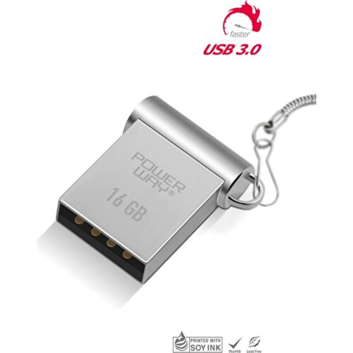 Powerway 16 GB USB 3.0 Yüksek Hızlı Metal Mini Usb Flash Bellek