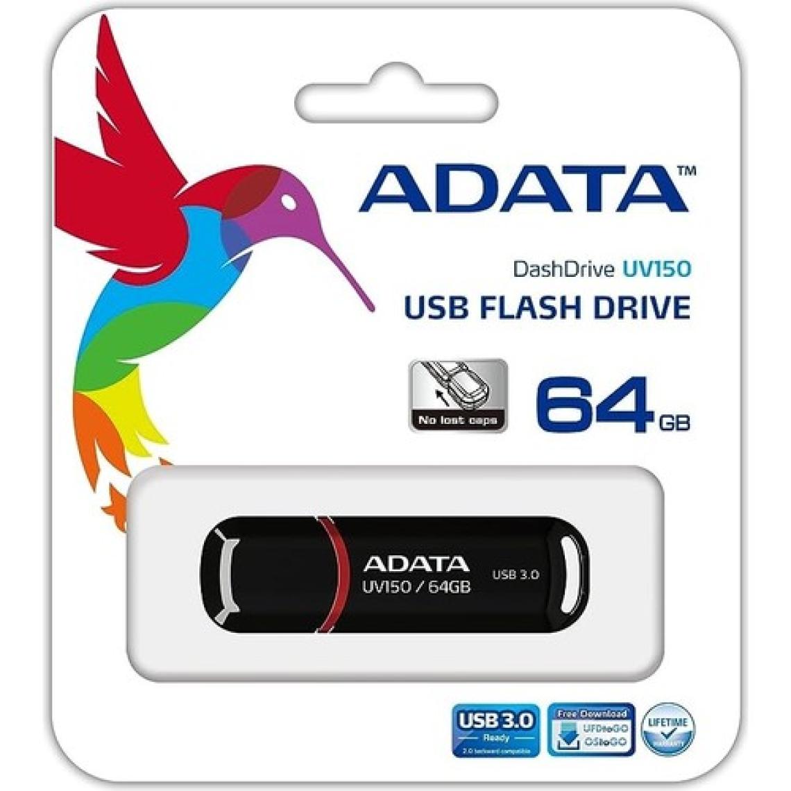 Adata AUV150-64G-RBK USB 3.0 64 GB Flash Bellek