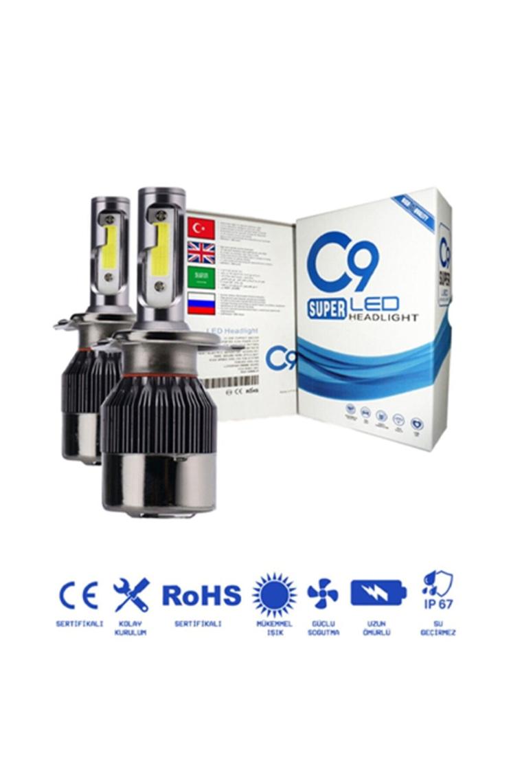 C9 Ultra Beyaz LED Xenon Soğutuculu Far Ampulü 9400 Lümen 6000K H11