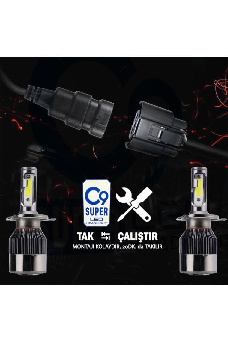 C9 Ultra Beyaz LED Xenon Soğutuculu Far Ampulü 9400 Lümen 6000K H11