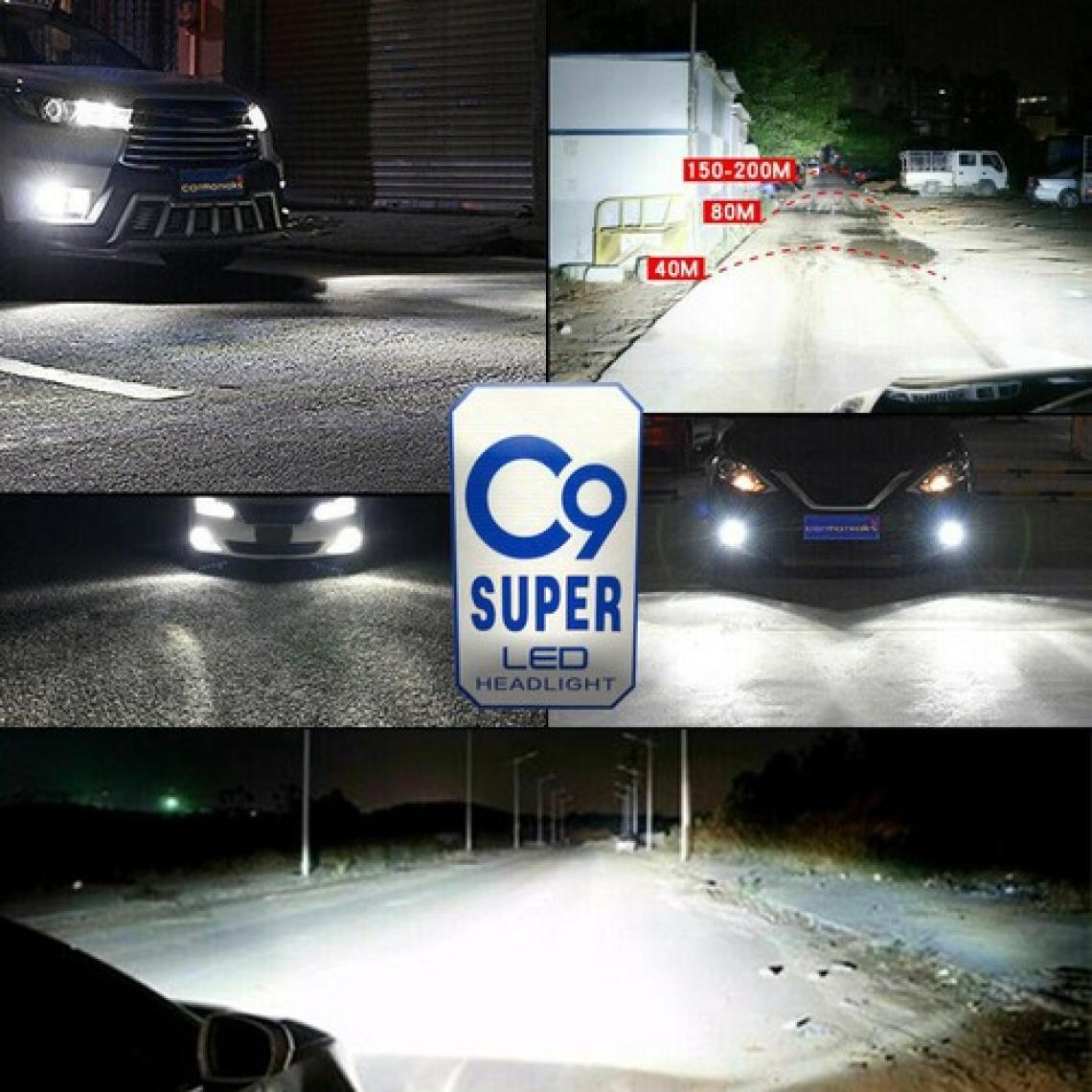 C9 Ultra Beyaz LED Xenon Soğutuculu Far Ampulü 9400 Lümen 6000K 9005
