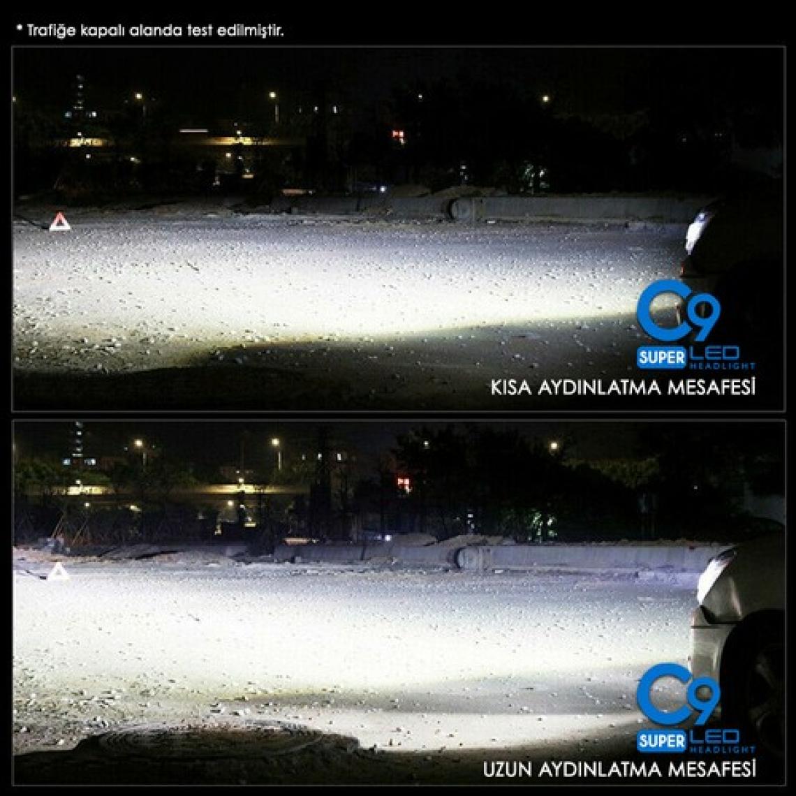 C9 Ultra Beyaz LED Xenon Soğutuculu Far Ampulü 9400 Lümen 6000K 9005