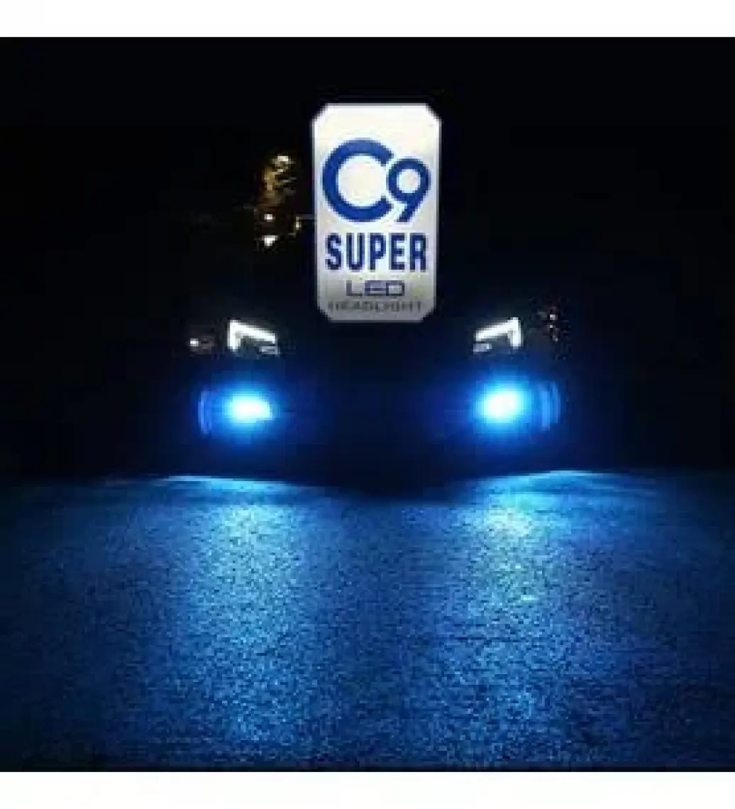C9 Ultra Buz Mavi LED Xenon Soğutuculu Far Ampulü 9400 Lümen 10000K 9006