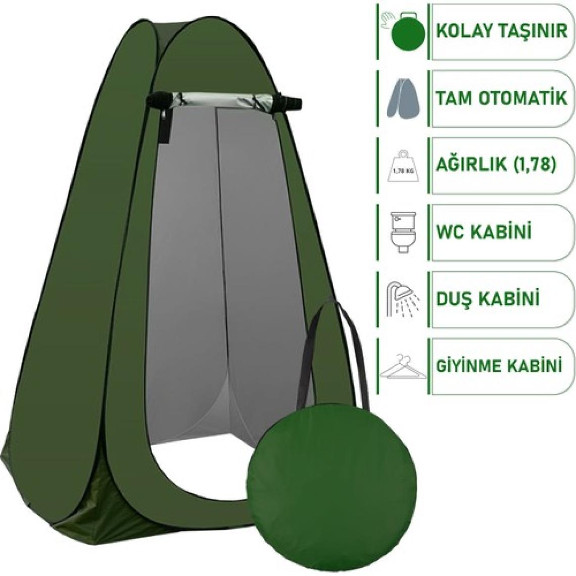 Black Island Otomatik Kamp Çadırı -Kabin Çadır - Duş / Giyinme / Kamp Tuvalet Çadırı - 120X120X190