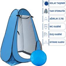 Black Island Otomatik Kamp Çadırı -Kabin Çadır - Duş / Giyinme / Kamp Tuvalet Çadırı - 120X120X190 Mavi