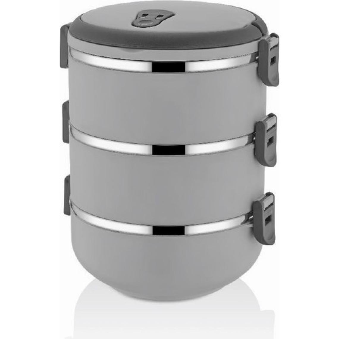 Freshbox Yeni Renk Gri 3 Katlı Yemek Termosu Sefer Tası 1,8 Lt