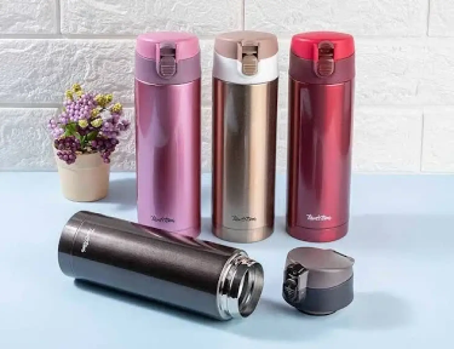 Tantitoni Pembe Paslanmaz Çelik Termos 350ML