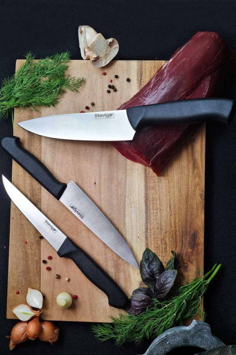 Cut 4 Chef's Kitchen Şef Ve Sebze Bıçak Seti 17,5 Cm 15 Cm Ve 12,5 Cm