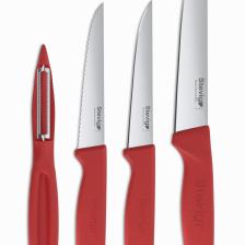 Cut 4 Fresh Sebze Soyacak Ve Bıçak Seti 4 Parça Kırmızı St-402