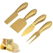 Çelik 4 Parça Gold Peynir Bıçağı Seti Peynir Dilimleyici Cin620sr