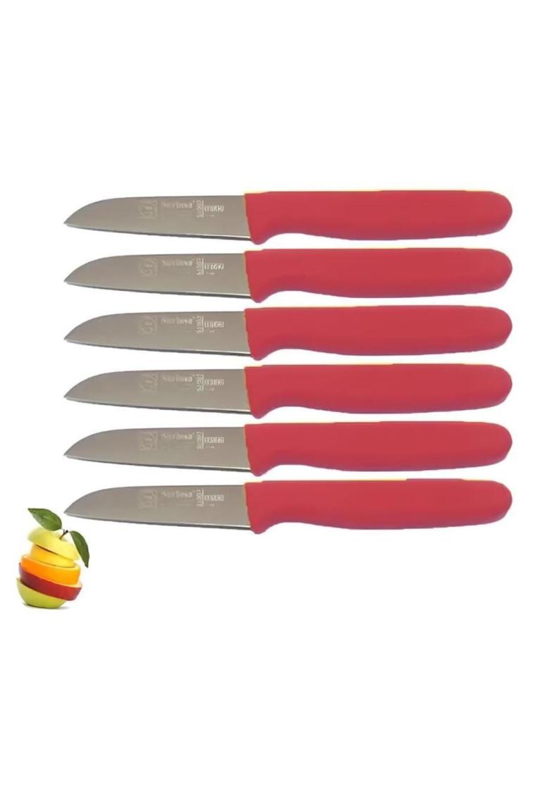 Meyve Bıçağı 6 lı Set Kırmızı