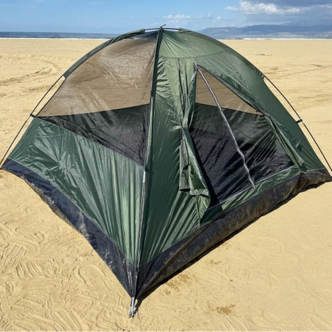 Monicamp 4 Kişilik Kamp Çadırı 3 Mevsim Çift Katmanlı Çift Renk Kumaş 240CM x 240CM x 140CM