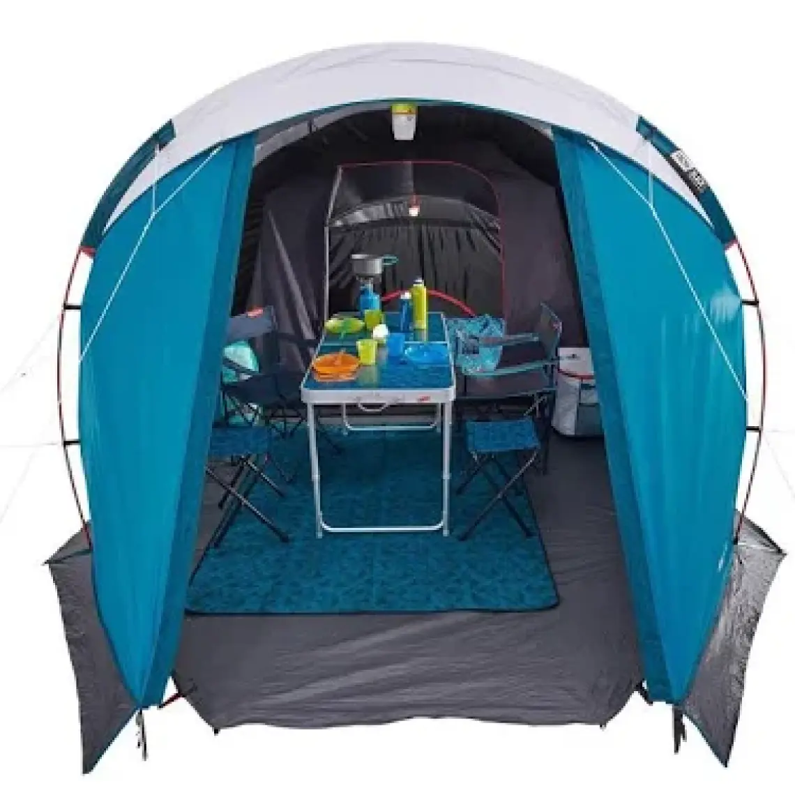 Decathlon Quechua 4 Kişilik Kamp Çadırı - 1 Odalı - Arpenaz 4.1 Fresh & Black