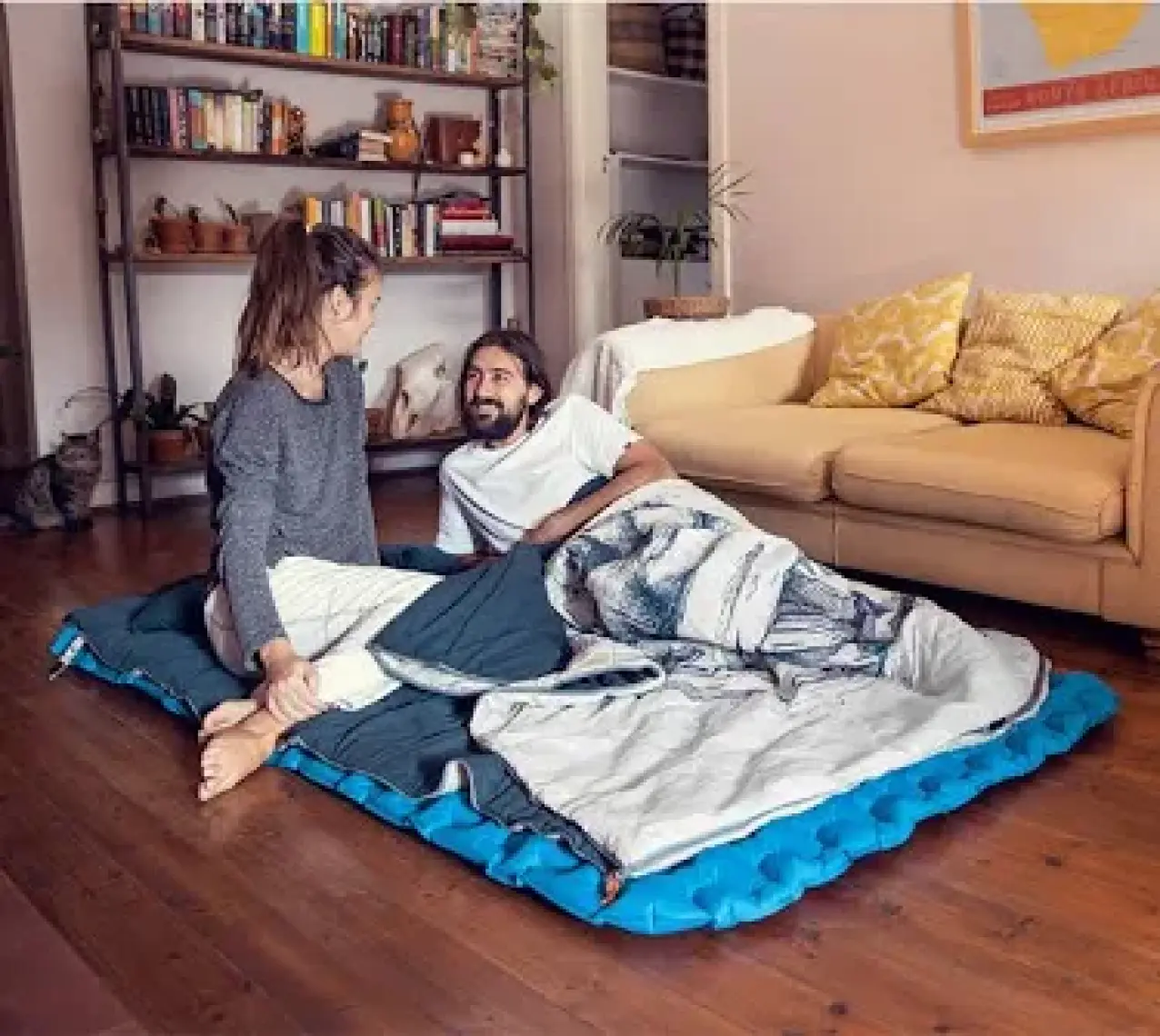 Naturehike Zarf Tarzı Yastıklı Çift Kişilik Pamuklu Uyku Tulumu Comfort (Polar Bear)
