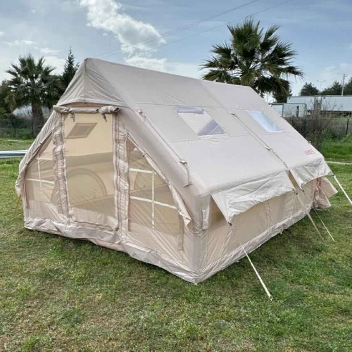 Monicamp 12 Kişilik 4 Mevsim Şişme Kamp Çadırı 12M2 300CM x 400CM x 210CM 420D Kumaş