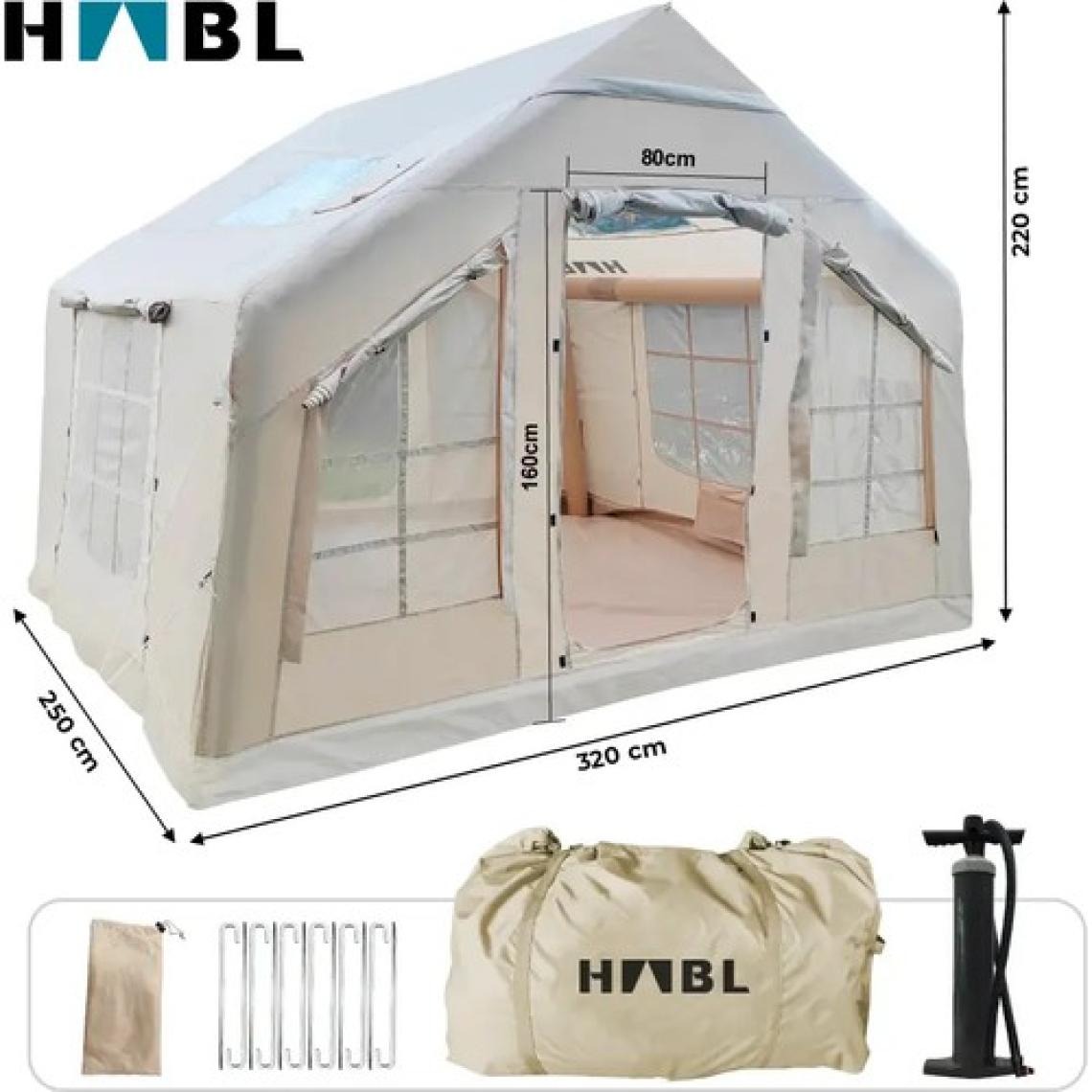 HABL 8 Kişilik 8m2 Su,rüzgar ve Kar Geçirmez 420D Oxford Kumaşlı 4 Mevsim Şişme Çadır 320*250*220CM