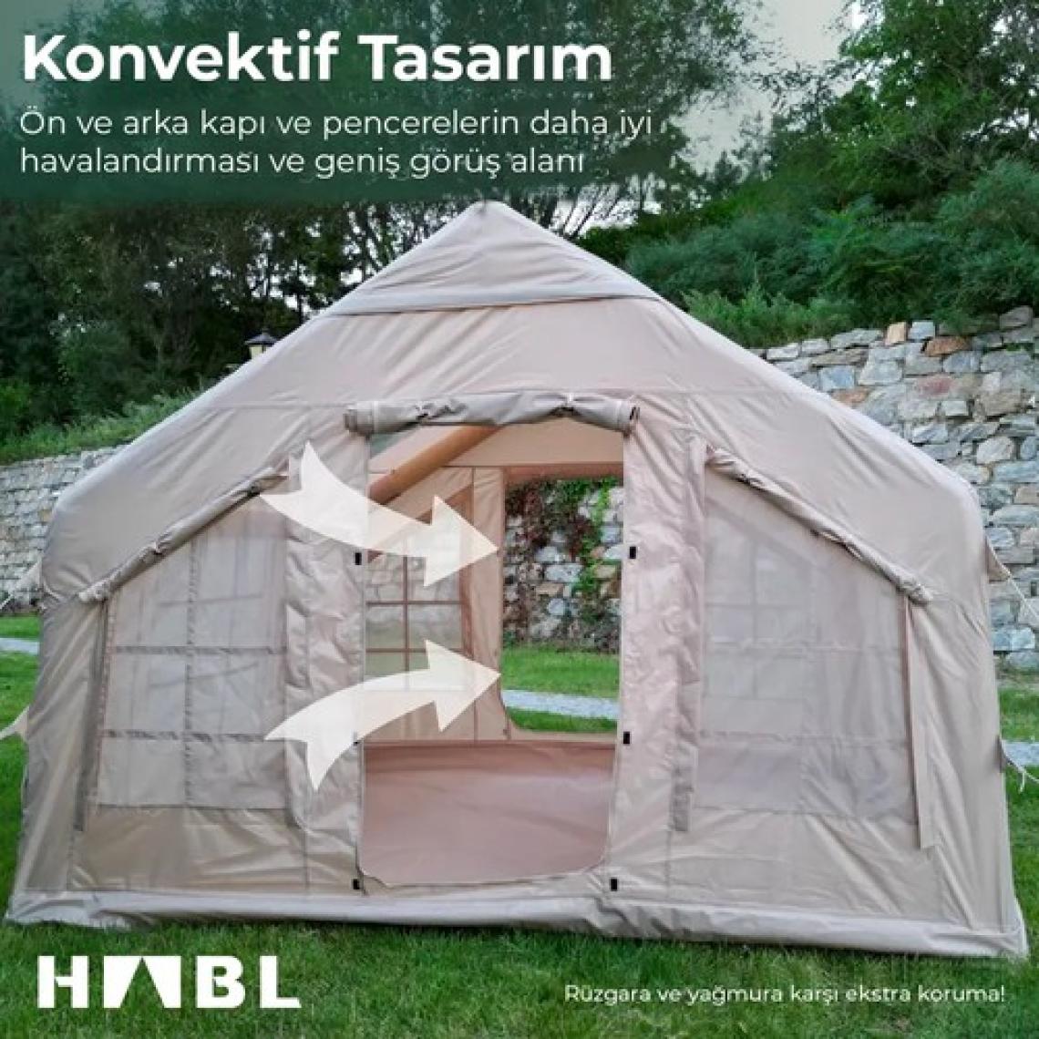HABL 8 Kişilik 8m2 Su,rüzgar ve Kar Geçirmez 420D Oxford Kumaşlı 4 Mevsim Şişme Çadır 320*250*220CM