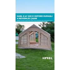 HABL 8 Kişilik 8m2 Su,rüzgar ve Kar Geçirmez 420D Oxford Kumaşlı 4 Mevsim Şişme Çadır 320*250*220CM