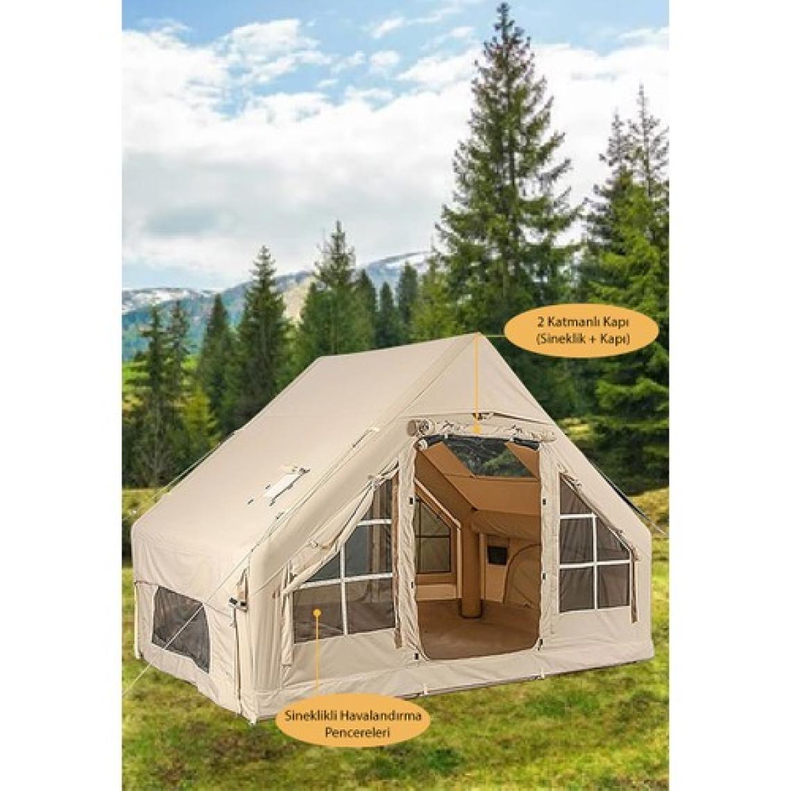 Monicamp 6 Kişilik 4 Mevsim Şişme Kamp Çadırı 6m2 300CM x 200CM x 210CM 420D Kumaş
