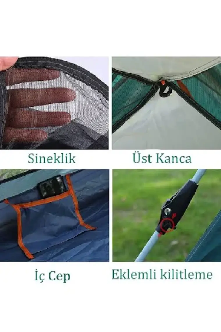 Trend Maison 4 Kişilik Tam Otomatik Tenteli Kamp Çadırı 215X215X145