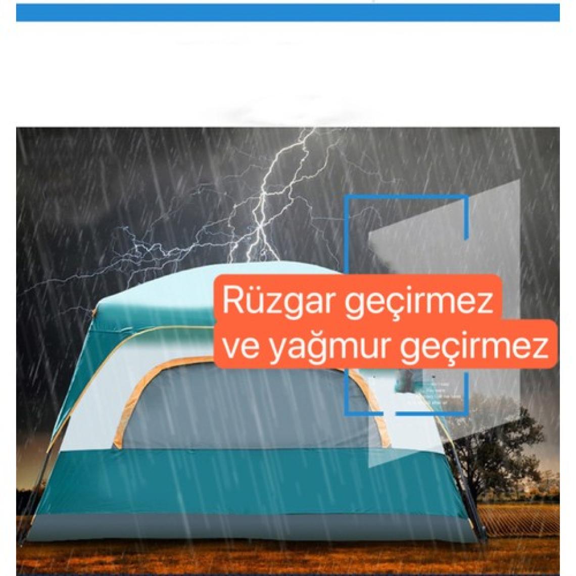 Shufa - Büyük Uzay Açık Kamp Çadırları 8-10 Kişi Çift Kat 1 Oda 1 Oturma Odası Kamp Çadırı 380*260*200 CM