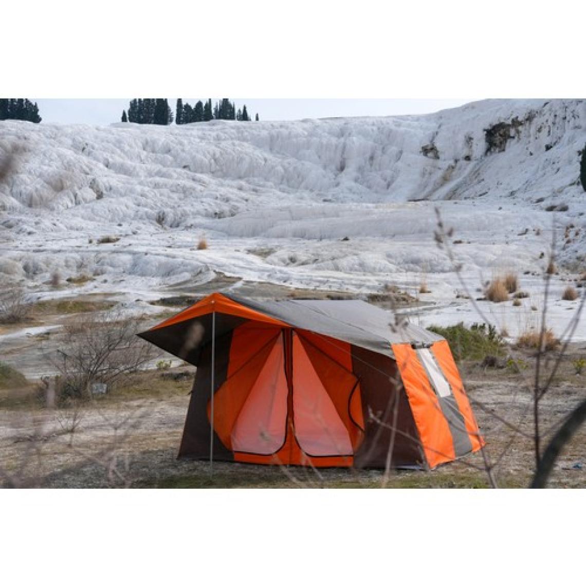 Tmç Camping  KAPI SİNEKLİKLİ  2+1 L Mutfaklı Double Kamp Çadırı 4-6 Kişilik