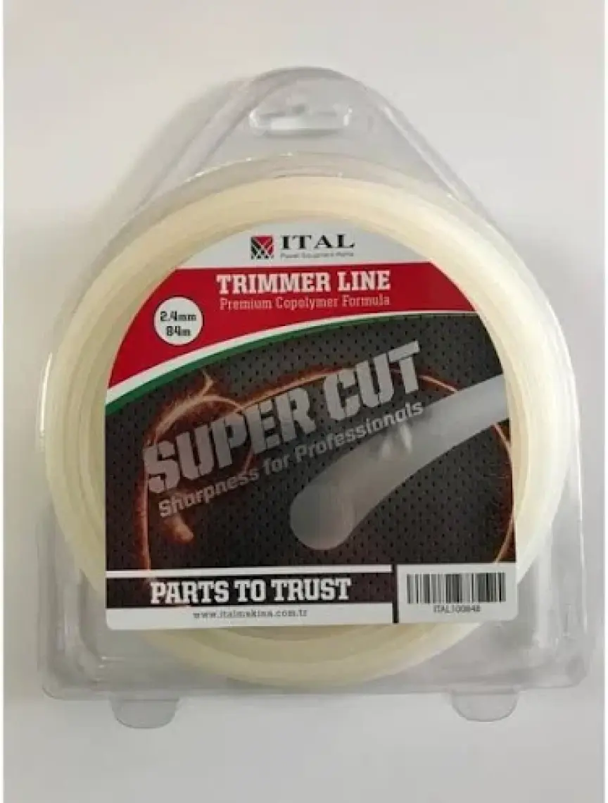 İtal 2.40Mm 84 Mt.Yuvarlak Beyaz Tırpan Misinası Ot Çim Kesme İpi