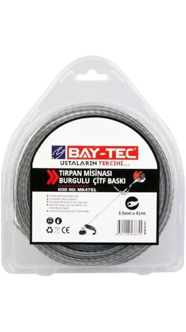 Bay-Tec Bay-TecBurgulu Çift Baskı Tırpan Misinası 3.3 mm 46 M