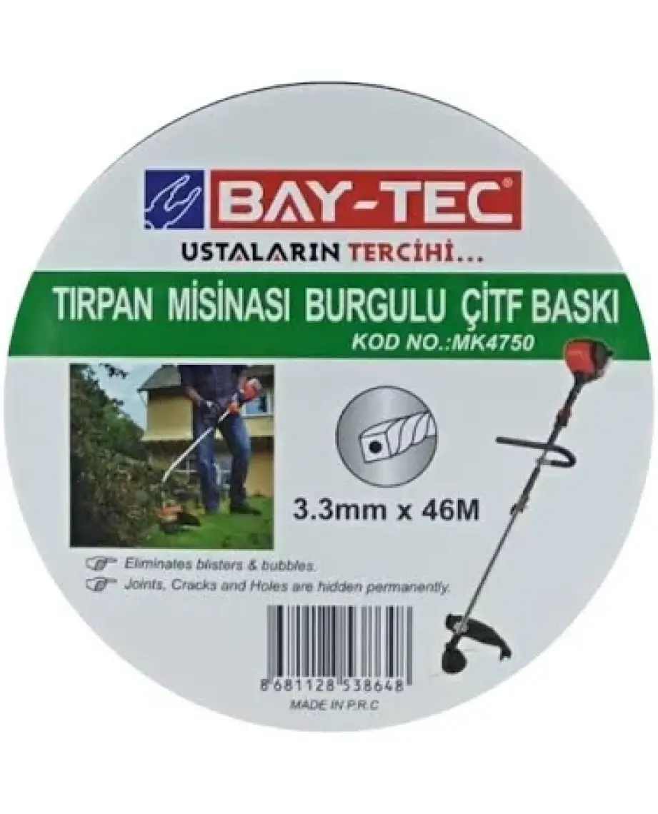 Bay-Tec Bay-TecBurgulu Çift Baskı Tırpan Misinası 3.3 mm 46 M