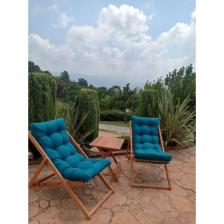 Ayzenbi Arıa Şezlong Seti Bahçe&balkon&teras&plaj Katlanır Ikili Set - 2 Şezlong 1 Masa