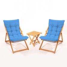 2 1 Nora Şezlong Seti Bahçe-balkon-teras-plaj-kafe Katlanır Set