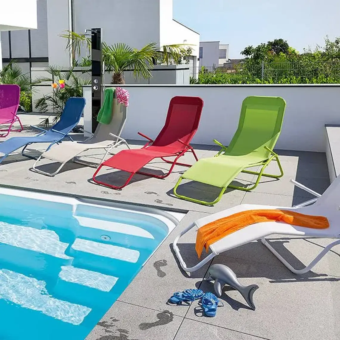 Sunfun Marissa Şezlong Yeşil - Ölçü: 136X61X102 cm - Katlanabilir Özelliğiyle Rahat Taşınır