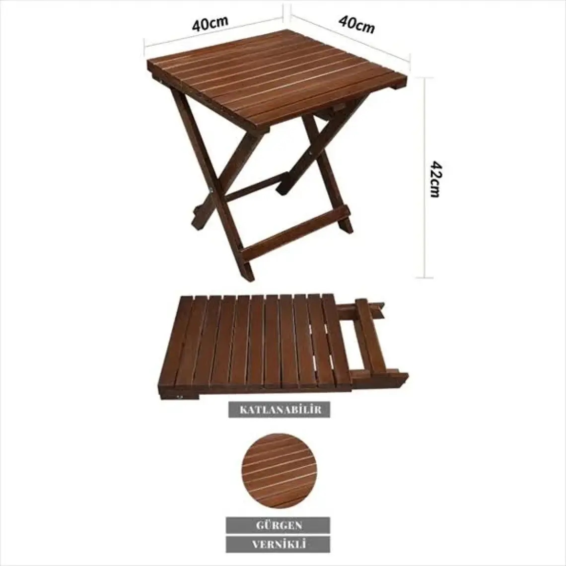 Bysay Ahşap Katlanabilir Taşınır Puf Minderli Kollu Şezlong. Plaj, Bahçe Için 3 Lü Set (Ceviz-Krem)