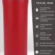 Stevig 2 Go Paslanmaz Çelik Termos Bardak 400 ml Travel Mug Red ST-203