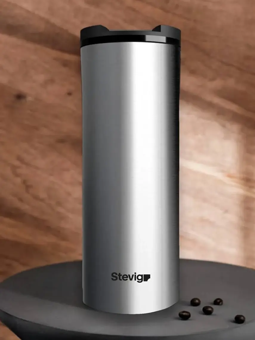 Stevig 2 Go Paslanmaz Çelik Termos Bardak 400 ml Travel Mug Inox ST-200