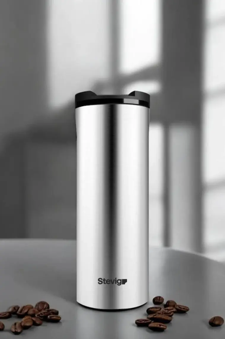 Stevig 2 Go Paslanmaz Çelik Termos Bardak 400 ml Travel Mug Inox ST-200