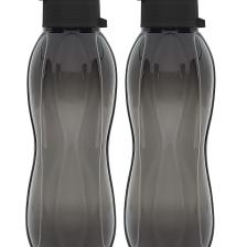 2'li Set Eko Şişe Suluk - Pratik Kapak Matara 2x 750 Ml Siyah