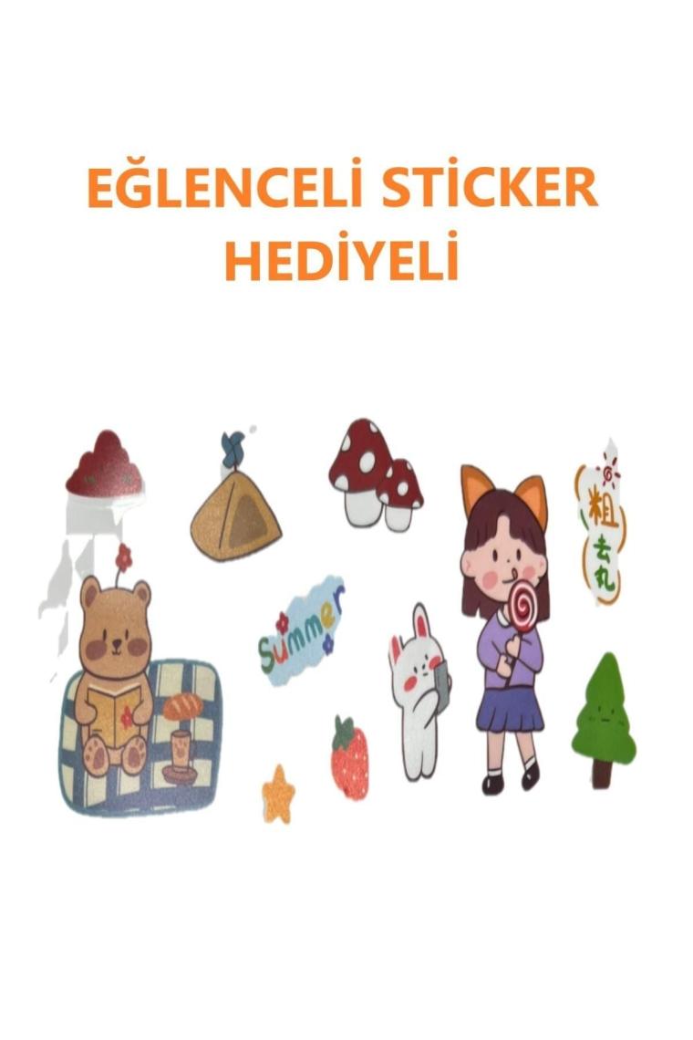 Pipetli 600 Ml Çocuk Su Matarası Sticker Hediyeli