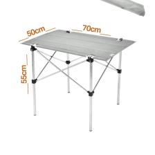 50x70 Cm Katlanabilir Kamp Masası, Piknik Bahçe Masası, Taşıma Çantalı Masa-gri