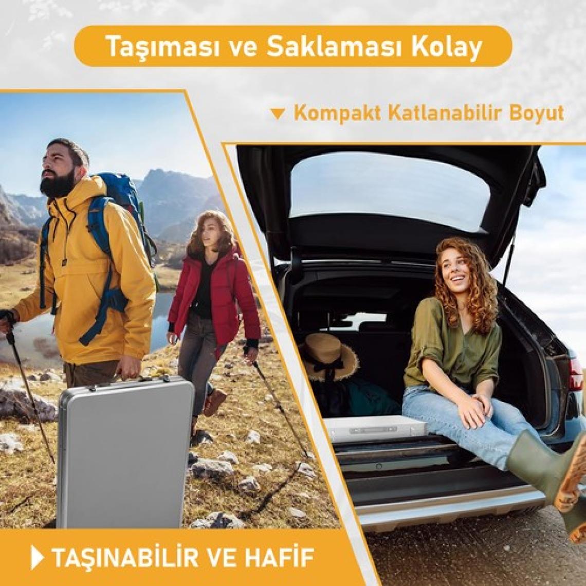 Haegs Saklama Dolaplı Kamp Masası, Kamp Mutfağı, Kamp Dolabı Katlanır Piknik Masası 80X50CM Kumaş Desenli