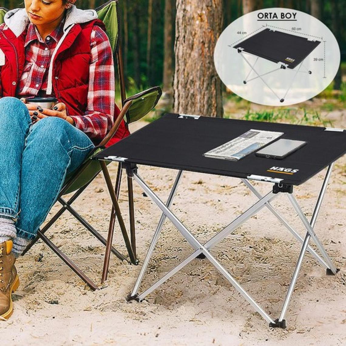 Haegs Ultralight Katlanır Kamp Sehpası, Piknik, Bbq, Balıkçılık, Avcılık, Plaj, Hiking Için Taşınabilir Kompakt Roll Up Outdoor Kamp Masası Orta Boy - Gri