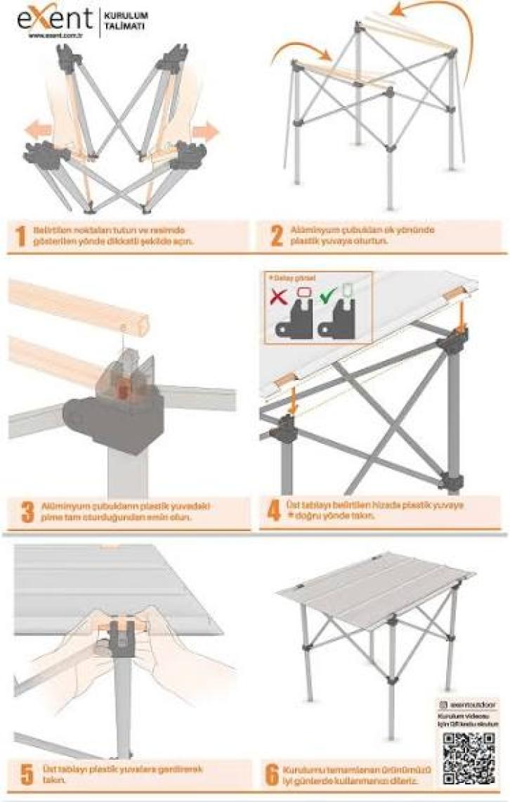 Exent 50X70 cm Kamp Masası Katlanabilir Masa, Piknik Bahçe Balkon Plaj Masası, Taşıma Çantalı Masa-Lacivert