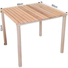 Exent Ahşap, Kamp, Balkon Bahçe Plaj Piknik Sehpası, Kamp MASASI-60X60 Yükseklik: 53 cm