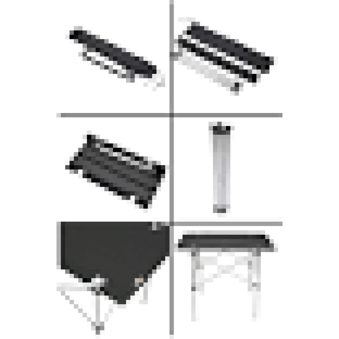 Exent 70X50 cm Tekstil Kamp Masası, Piknik, Bahçe Balkon Plaj Masası, Katlanır Taşıma Çantalı Masa Siyah