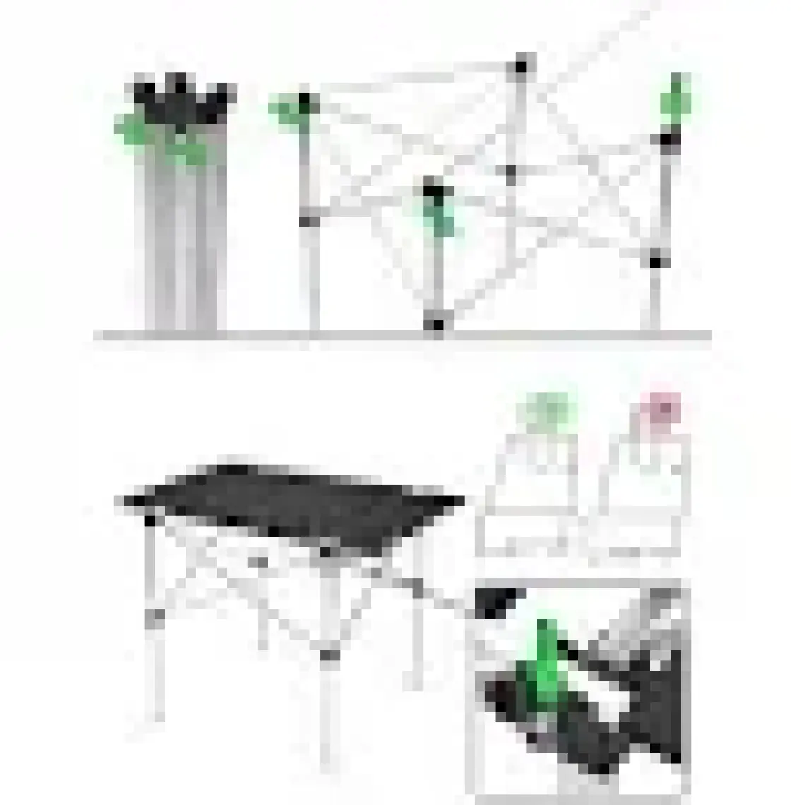 Exent 70X50 cm Tekstil Kamp Masası, Piknik, Bahçe Balkon Plaj Masası, Katlanır Taşıma Çantalı Masa Siyah